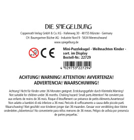 Mini-Puzzlekugel-Wintertiere im Weihnachtswald