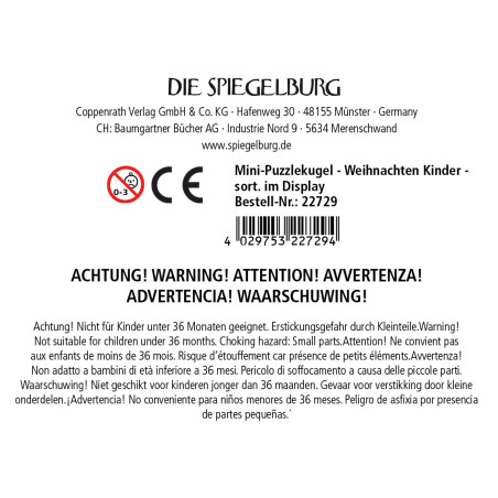 Mini-Puzzlekugel-Wintertiere im Weihnachtswald