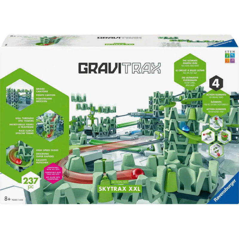 GraviTrax Skytrax XXL Kugelbahn-Set mit 237 Teilen, geeignet für Kinder ab 8 Jahren. GraviTrax Skytrax XXL Kugelbahn-Set mit 237 Teilen, geeignet für Kinder ab 8 Jahren.