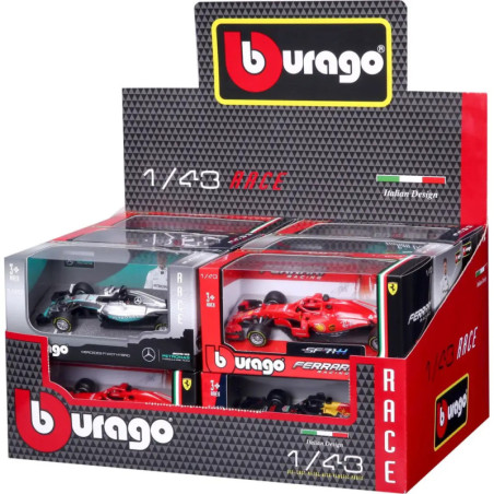 Bburago F1 1:43 Modelle i. Displ. sort.