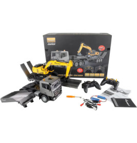 RC 2,4GHz 2-in-1 Zugmaschine mit Tieflader + Bagger