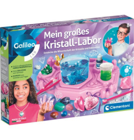 Box von Mein großes Kristall-Labor mit bunten Kristallen und Laborwerkzeug für Kinder.