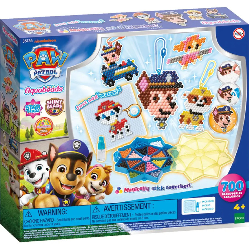 Paw Patrol Aquabeads Bastelset mit Perlenmotiven von Figuren & Zubehör, geeignet für Kinder ab 4 Jahren. Paw Patrol Aquabeads Bastelset mit Perlenmotiven von Figuren & Zubehör, geeignet für Kinder ab 4 Jahren.