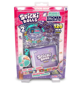 Sticki Rolls Series 2 Set mit Stickern, Armbändern und Sticki Book in bunter Verpackung.