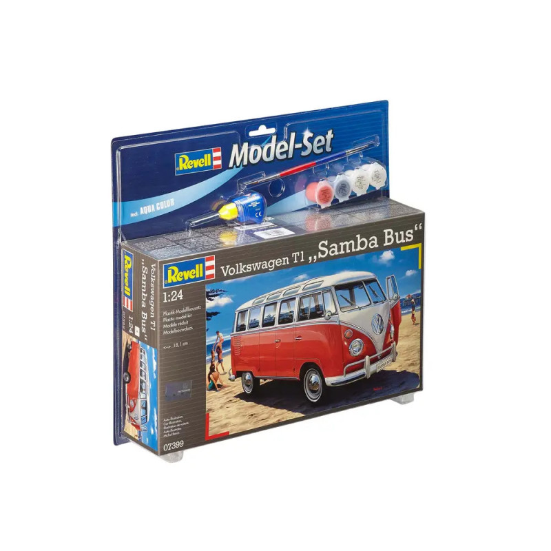 Model Set Volkswagen T1 SAMBA BUS, Revell Modellbausatz mit Basiszubehör