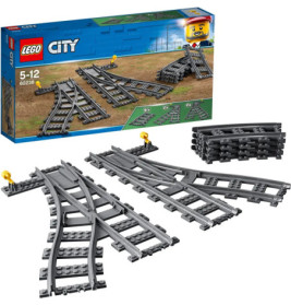 LEGO City Gleis-Set mit Weichen und Kurven, ab 5 Jahren, Set-Nr. 60238, Abbildung zeigt enthaltene Teile.