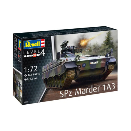 Revell Level 4 Bausatz SPz Marder 1A3, Maßstab 1:72, 161 Teile, mit Abbildung des Schützenpanzers auf der Box. Revell Level 4 Bausatz SPz Marder 1A3, Maßstab 1:72, 161 Teile, mit Abbildung des Schützenpanzers auf der Box.