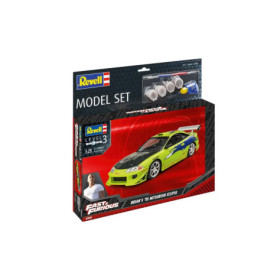 Revell-Modelset: Brians 1995 Mitsubishi Eclipse aus Fast & Furious, inklusive Farben und Werkzeugen.