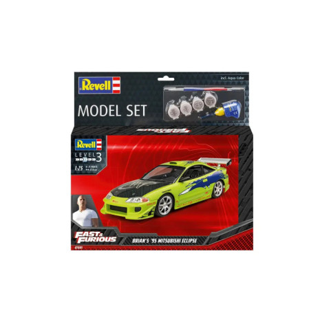 Model Set F&F Brian s 1995 Mitsubishi Eclipse , Revell Modellbausatz mit Basiszubehör