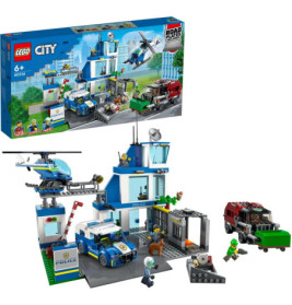 LEGO City Polizeistation mit Polizeiauto, Hubschrauber, Verbrechern und Polizisten-Minifiguren Box abgebildet.