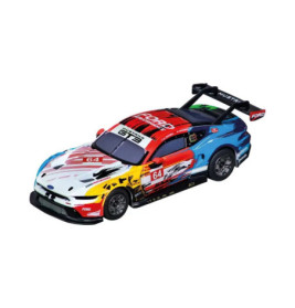 Buntes Ford GT3 Rennauto-Spielzeug, Nummer 64, mit roten, blauen und gelben Farbakzenten.