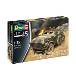 Revell Modellbausatz: Deutsches Befehlsfahrzeug Sd.Kfz.247 in Tarnung, Maßstab 1:35.