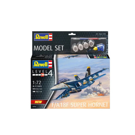 Model Set F A-18F Super Hornet, Revell Modellbausatz mit Basiszubehör