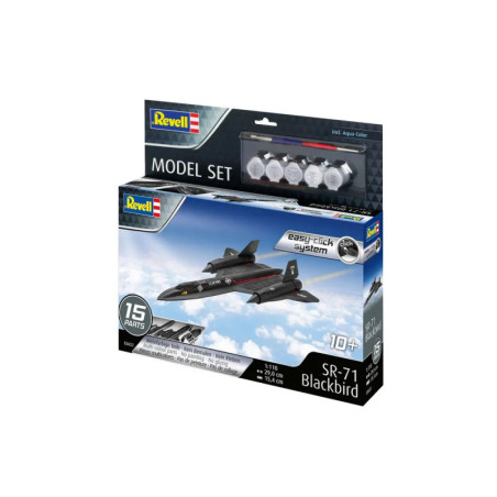 Model Set Lockheed SR-71 Blackbird easy-click-syst, Revell Bausatz zum Zusammenstecken + Basiszubehör Model Set Lockheed SR-71 Blackbird easy-click-syst, Revell Bausatz zum Zusammenstecken + Basiszubehör