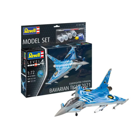 Model Set Eurofighter TyphoonBavarian Tiger 2021, Revell Modellbausatz mit Basiszubehör