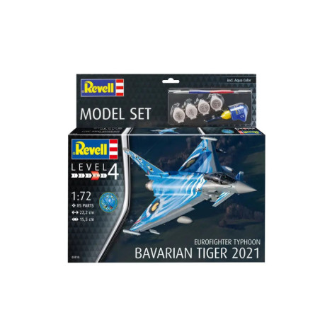 Model Set Eurofighter TyphoonBavarian Tiger 2021, Revell Modellbausatz mit Basiszubehör