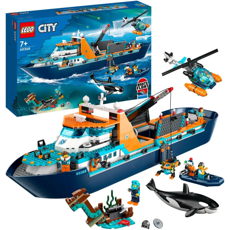 LEGO City Forschungsschiff Set mit Boot, Hubschrauber, Minifiguren, Hai und Unterwasser-Zubehör. LEGO City Forschungsschiff Set mit Boot, Hubschrauber, Minifiguren, Hai und Unterwasser-Zubehör.