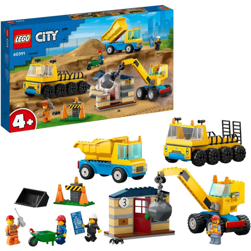 LEGO City Bauset mit Lastwagen, Kran, Bauarbeitern und Zubehör für Kinder ab 4 Jahren. LEGO City Bauset mit Lastwagen, Kran, Bauarbeitern und Zubehör für Kinder ab 4 Jahren.
