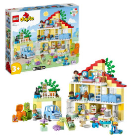 LEGO DUPLO Haus-Spielset mit Figuren, Auto, Möbeln und Box für Kinder ab 3 Jahren.