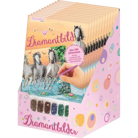 Diamantbilder im Display, Pferde