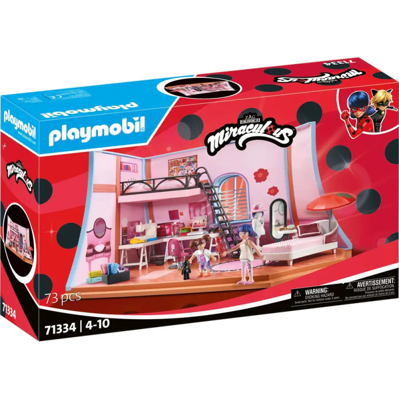 Playmobil Miraculous Ladybug Loft-Spielset mit 73 Teilen, geeignet für Kinder von 4 bis 10 Jahren.