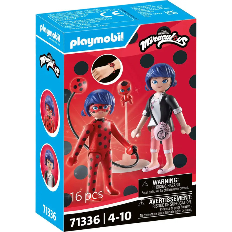 Playmobil-Set Miraculous Ladybug mit Figuren Ladybug & Marinette, 16-teilig, geeignet für Kinder von 4-10 Jahren.
