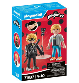 Playmobil Miraculous Ladybug Set mit Cat Noir und Adrien, 11-teilig, für Kinder von 4-10 Jahren, bunte Verpackung.
