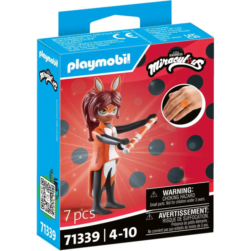 Playmobil Miraculous Ladybug Rena Rouge Figur, 7-teilig, für Kinder von 4-10 Jahren, mit Warnhinweis auf der Box.