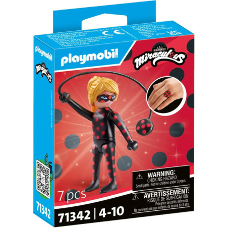 Playmobil Miraculous Ladybug Set: Box mit Figur, Jojo-Zubehör und Altersangabe 4-10 Jahre gut sichtbar.
