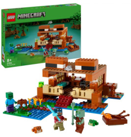 LEGO Minecraft Fuchs-Lodge-Set mit Figuren, Tieren und Zubehör Verpackung im Hintergrund.