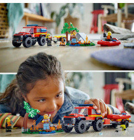 60412 Feuerwehrgeländewagen mit Rettungsboot