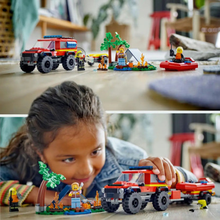 60412 Feuerwehrgeländewagen mit Rettungsboot