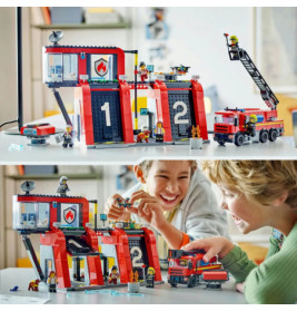 60414 Feuerwehrstation mit Drehleiterfahrzeug