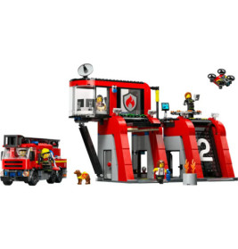 60414 Feuerwehrstation mit Drehleiterfahrzeug