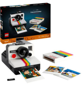 LEGO Polaroid OneStep mit OVP, Sofortbildern und Film-Set ausgestellt.