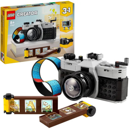 LEGO Creator 3-in-1 Kamera-Set mit Filmstreifen und Verpackung, empfohlen ab 8 Jahren. LEGO Creator 3-in-1 Kamera-Set mit Filmstreifen und Verpackung, empfohlen ab 8 Jahren.