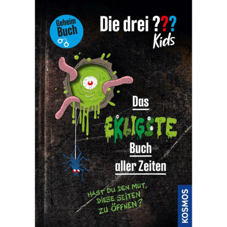 Buchcover mit grünem Schleim, einäugigem Monster, Spinne und dem Titel: Das ekligste Buch aller Zeiten. Buchcover mit grünem Schleim, einäugigem Monster, Spinne und dem Titel: Das ekligste Buch aller Zeiten.