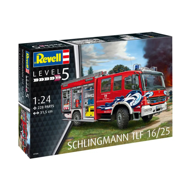 Revell Modellbausatz Schlingmann TLF 16/25, 1:24, 228 Teile, Schwierigkeitsgrad 5. Revell Modellbausatz Schlingmann TLF 16/25, 1:24, 228 Teile, Schwierigkeitsgrad 5.
