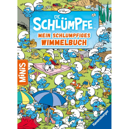 Ravenburger 49758 Ravensburger Minis: Die Schlümpfe: Mein schlumpfiges Wimmelbuch RV Minis
