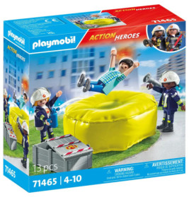Playmobil Action Heroes Set mit Feuerwehr, Sprungkissen, Figur federt, 13 Teile. Ab 4 Jahren.