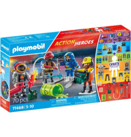 Playmobil Action Heroes Set: Feuerwehr, 70 Teile, mit Figuren und Zubehör. Für Kinder von 5-10 Jahren.
