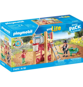 Playmobil My Life Starterpack mit Spielplatz, zwei Figuren, 58 Teile, geeignet für Kinder von 4 bis 10 Jahren.