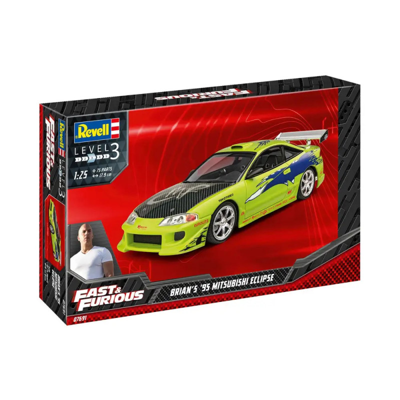Revell Bausatz: Brians 95 Mitsubishi Eclipse aus Fast & Furious, Maßstab 1:25, Schwierigkeitsgrad 3.