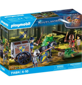 Playmobil Novelmore Set mit Rittern, Pferd, Schatzkarren und 97 Teilen für Kinder von 4 bis 10 Jahren.