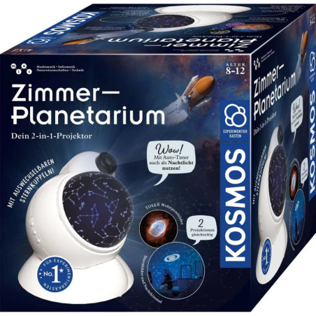 Kosmos Zimmer-Planetarium: Sternenprojektor für Kinder von 8-12 Jahren, zeigt Sterne und Planeten auf der Verpackung.