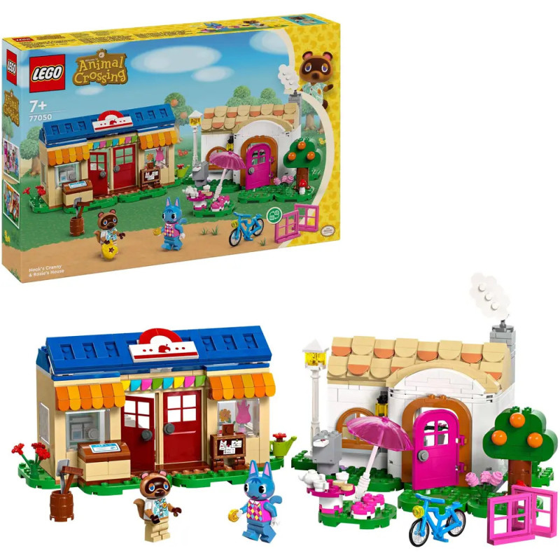 LEGO Animal Crossing Set mit zwei bunten Häusern, Minifiguren, Zubehör und Verpackung. LEGO Animal Crossing Set mit zwei bunten Häusern, Minifiguren, Zubehör und Verpackung.