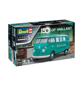 Revell Bausatz: Grüner Vaillant VW Bus, 150 Jahre Vaillant, Maßstab 1:24, Schwierigkeitsgrad 5.