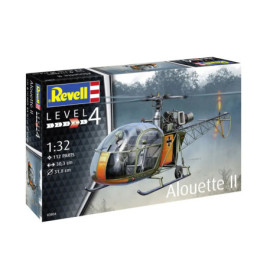 Revell Modellbausatz Alouette II, Level 4, Maßstab 1:32, 112 Teile, mit detailreicher Abbildung auf der Box.
