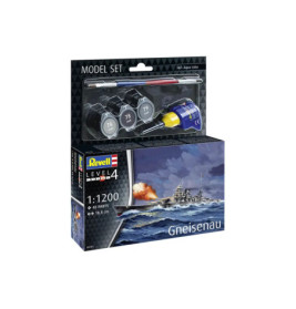 Revell Gneisenau Modellset, Maßstab 1:1200, Level 4, inklusive Farben, Kleber und Pinsel.