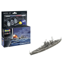 Model Set Battleship Gneisenau, Revell Modellbausatz mit Basiszubehör